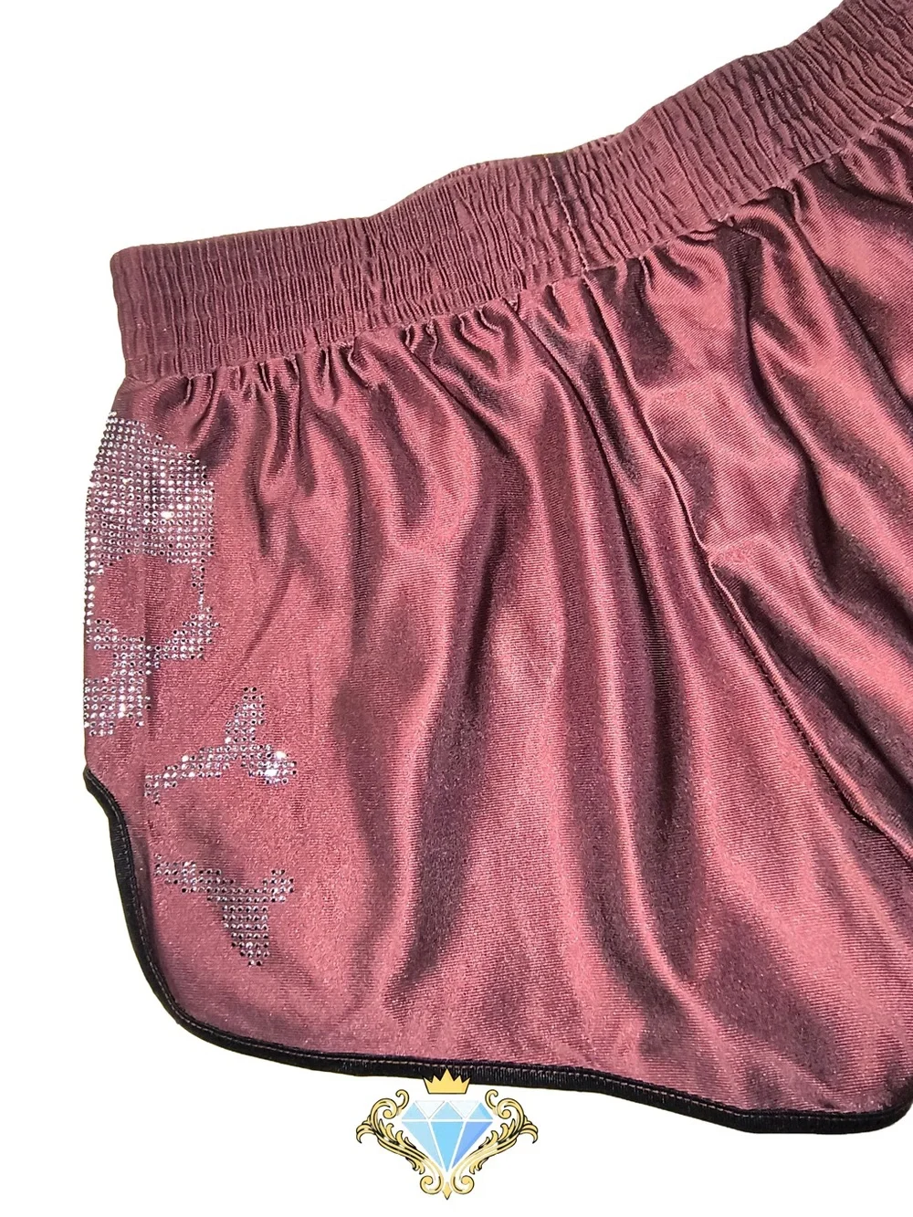 ROMWE Men’s Rhinestone Star Shorts Chocolate Brown XL EUC Streetwear